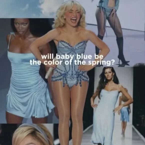 Zara sleeveless baby blue ruffled-sleeve Spring top size M NWT Sabrina Carpenter - Picture 2 of 13